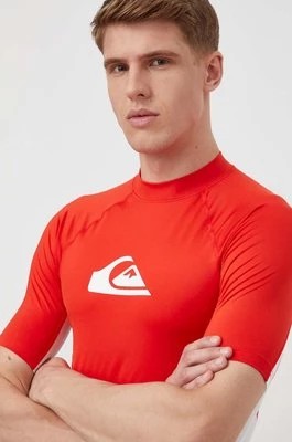 Zdjęcie produktu Quiksilver t-shirt męski kolor czerwony z nadrukiem T-SHIRT DO PŁYWANIA