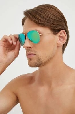 Zdjęcie produktu Ray-Ban okulary AVIATOR LARGE METAL męskie kolor złoty 0RB3025