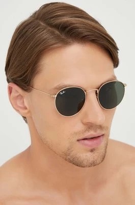 Zdjęcie produktu Ray-Ban okulary przeciwsłoneczne ROUND METAL męskie kolor złoty 0RB3447