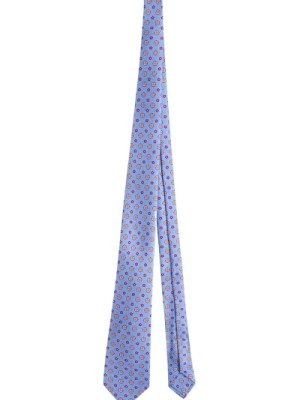 Zdjęcie produktu Ręcznie Robiony Jedwabny Krawat z Kwiatowym Wzorem Kiton