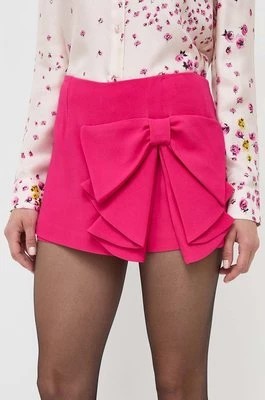 Zdjęcie produktu Red Valentino szorty damskie kolor różowy gładkie high waist