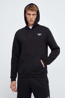 Zdjęcie produktu Reebok bluza męska kolor czarny z kapturem z nadrukiem