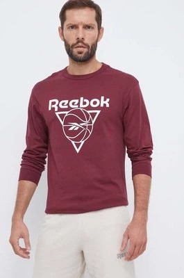 Zdjęcie produktu Reebok Classic longsleeve bawełniany Basketball kolor bordowy z nadrukiem