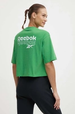 Zdjęcie produktu Reebok t-shirt bawełniany damski kolor zielony 100075957