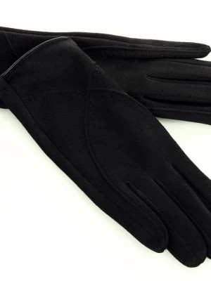 Zdjęcie produktu Rękawiczki damskie ocieplane stebnowane nubuk - MARCO MAZZINI - czarne Merg