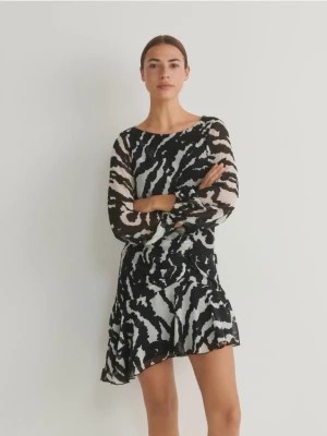Zdjęcie produktu Reserved - Asymetryczna sukienka z drapowaniem - czarny