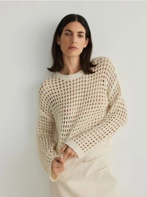 Zdjęcie produktu Reserved - Ażurowy sweter - złamana biel