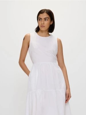Zdjęcie produktu Reserved - Bawełniana sukienka maxi - złamana biel
