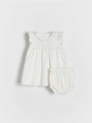Zdjęcie produktu Reserved - Bawełniana sukienka z szortami - złamana biel