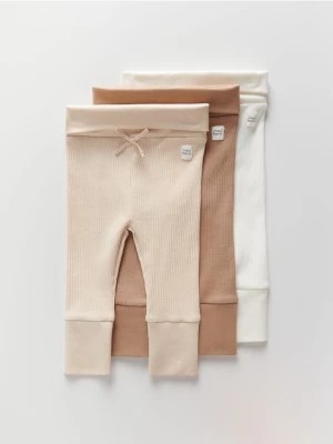 Zdjęcie produktu Reserved - Bawełniane legginsy 3 pack - złamana biel