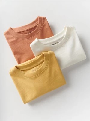 Zdjęcie produktu Reserved - Bawełniany t-shirt oversize 3 pack - złamana biel