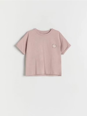 Zdjęcie produktu Reserved - Bawełniany t-shirt oversize - brudny róż