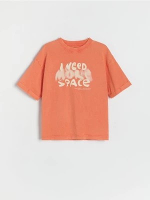 Zdjęcie produktu Reserved - Bawełniany t-shirt oversize - koralowy