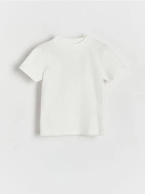 Zdjęcie produktu Reserved - Bawełniany t-shirt - złamana biel