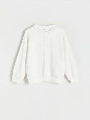 Zdjęcie produktu Reserved - Bluza z przeszyciami - biały