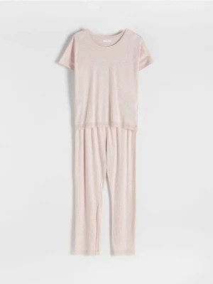Zdjęcie produktu Reserved - Dwuczęściowa piżama - pastelowy róż