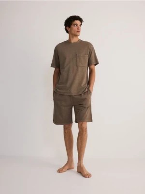 Zdjęcie produktu Reserved - Dwuczęściowa piżama z efektem sprania - beżowy