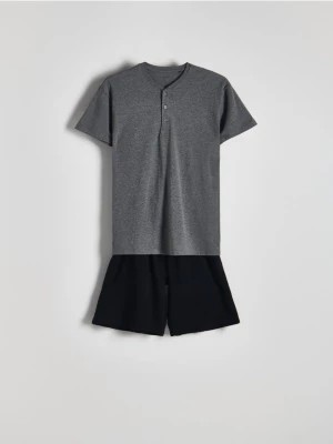 Zdjęcie produktu Reserved - Dwuczęściowa piżama z wiskozą - ciemnoszary