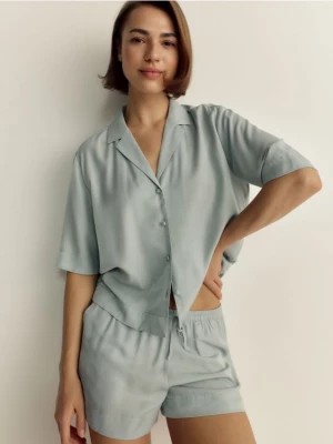Zdjęcie produktu Reserved - Dwuczęściowa piżama z wiskozą - jasnoniebieski