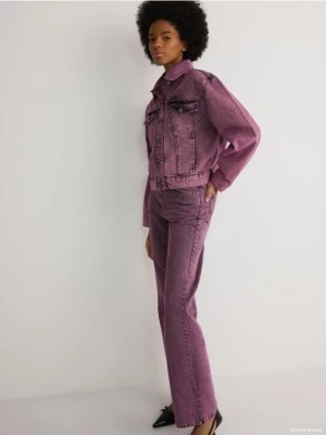 Zdjęcie produktu Reserved - Jeansy Barbie™ z efektem sprania - fioletowy