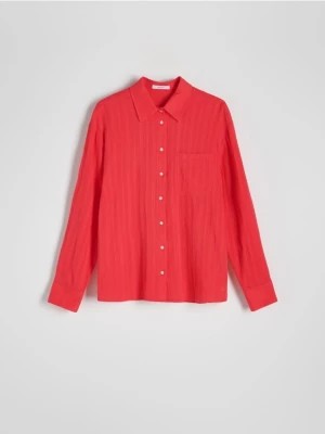 Zdjęcie produktu Reserved - Koszula oversize z bawełny - czerwony
