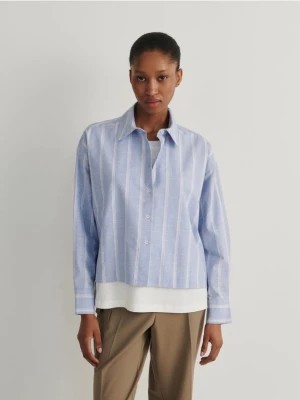 Zdjęcie produktu Reserved - Koszula z łączonych tkanin - jasnoniebieski