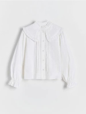 Zdjęcie produktu Reserved - Koszula z ozdobnym kołnierzykiem - biały