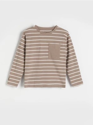 Zdjęcie produktu Reserved - Koszulka longsleeve w paski - brązowy