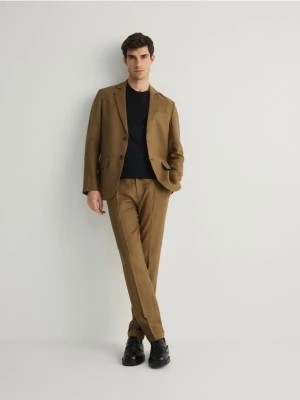 Zdjęcie produktu Reserved - Lniane spodnie garniturowe slim - brązowy