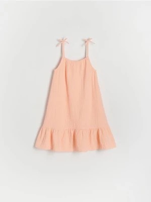 Zdjęcie produktu Reserved - Muślinowa sukienka na ramiączkach - pomarańczowy