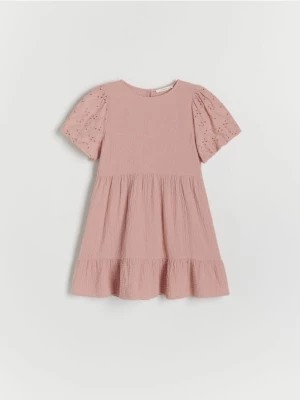 Zdjęcie produktu Reserved - Muślinowa sukienka z bufkami - różowy