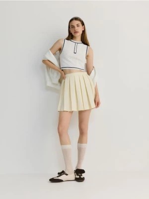 Zdjęcie produktu Reserved - Plisowana spódnica mini w sportowym stylu - jasnożółty