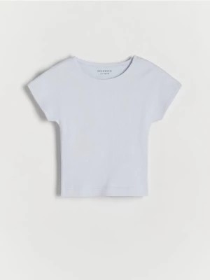 Zdjęcie produktu Reserved - Prążkowany t-shirt - jasnoniebieski