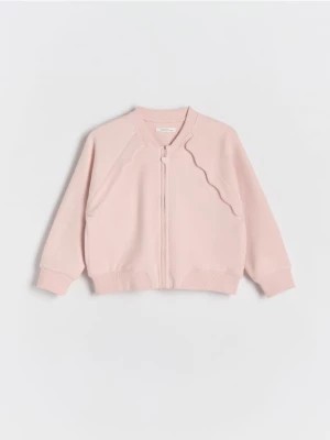 Zdjęcie produktu Reserved - Rozpinana bluza z falbanką - pastelowy róż