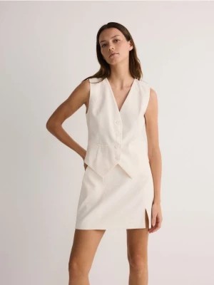 Zdjęcie produktu Reserved - Spódnica mini z modalu - złamana biel