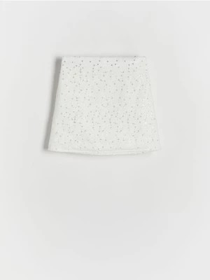Zdjęcie produktu Reserved - Spódnica ze zdobieniem - złamana biel