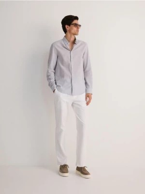 Zdjęcie produktu Reserved - Spodnie chino regular z lnem - biały