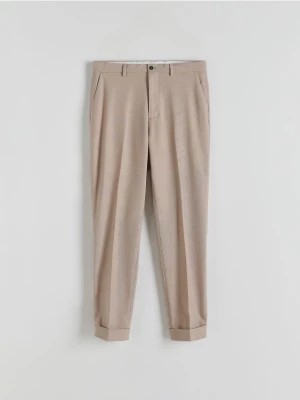 Zdjęcie produktu Reserved - Spodnie garniturowe z wiskozą - beżowy