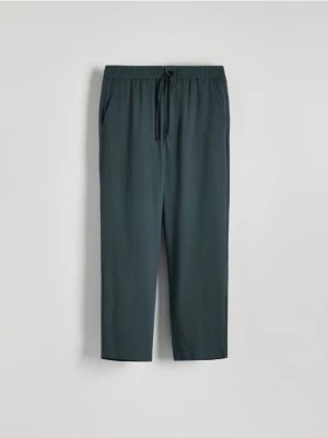 Zdjęcie produktu Reserved - Spodnie loose fit z lyocellu - morski