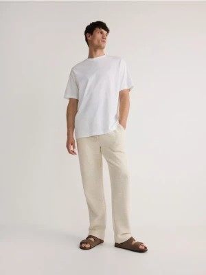 Zdjęcie produktu Reserved - Spodnie ze strukturalnej dzianiny - beżowy