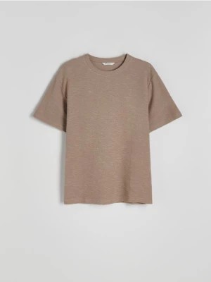 Zdjęcie produktu Reserved - Strukturalny t-shirt relaxed fit - brązowy