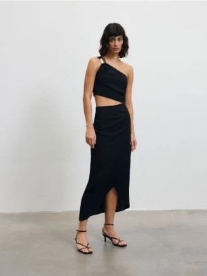 Zdjęcie produktu Reserved - Sukienka midi z wycięciem - czarny