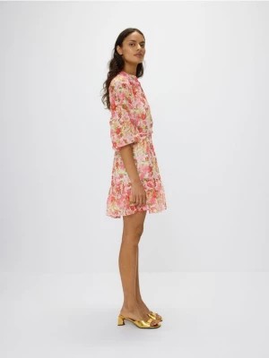 Zdjęcie produktu Reserved - Sukienka mini w kwiaty - pastelowy róż