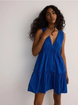 Zdjęcie produktu Reserved - Sukienka mini z falbanami - niebieski