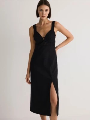 Zdjęcie produktu Reserved - Sukienka z lnem - czarny
