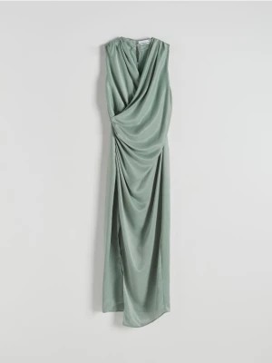 Zdjęcie produktu Reserved - Sukienka z marszczeniami - jasnozielony