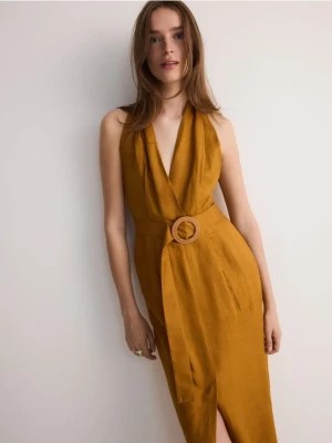 Zdjęcie produktu Reserved - Sukienka z ozdobną klamrą - brązowy
