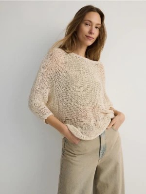 Zdjęcie produktu Reserved - Sweter o luźnym splocie - kremowy