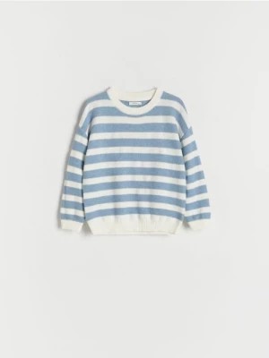 Zdjęcie produktu Reserved - Sweter oversize w paski - jasnoniebieski