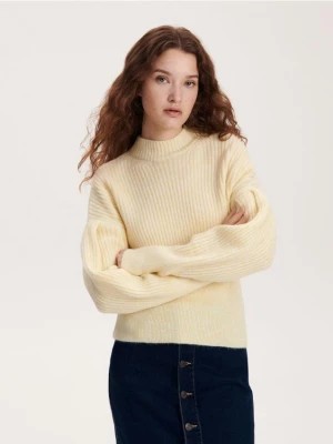 Zdjęcie produktu Reserved - Sweter z bufiastym rękawem - jasnożółty